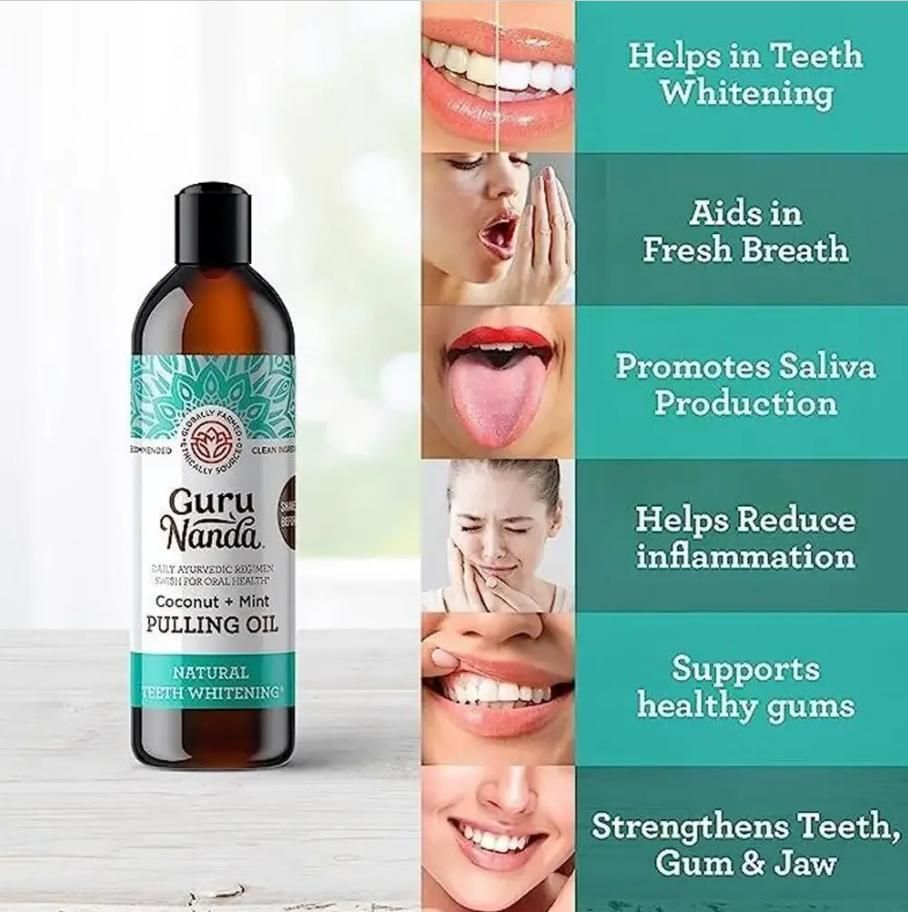 Mouthwash Whitening With 7 Essential Oils & Vitamins D3, E & K2 - Tongue Scraper Free